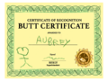 The butt certificate when used.